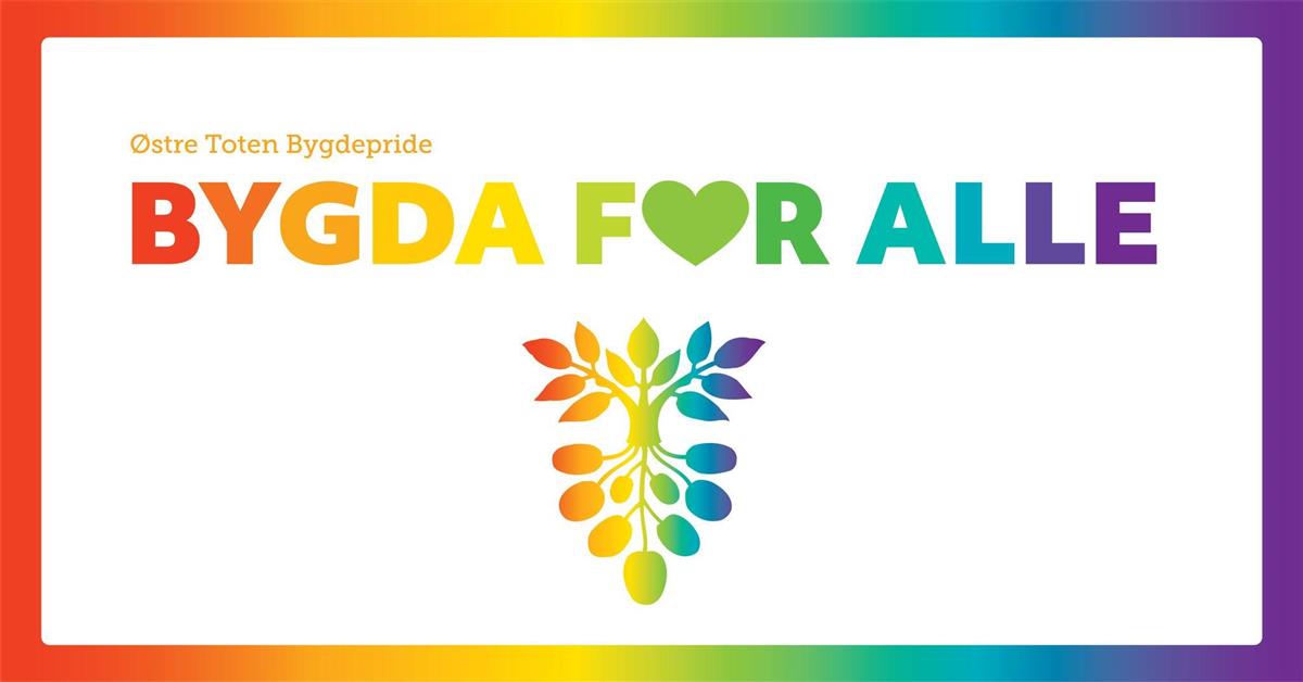 Østre Totens hovedparole under Østre Toten bygdepride er Bygda for alle - Klikk for stort bilde
